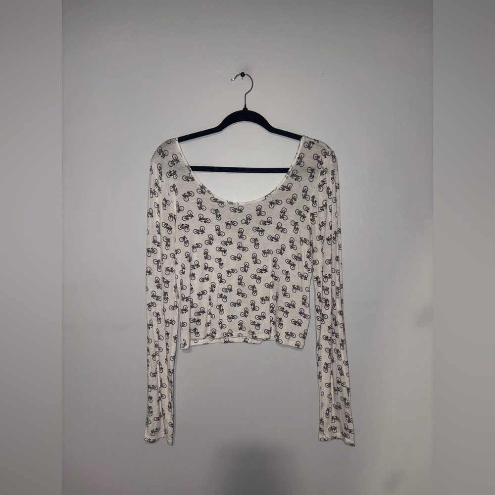 Map To Mars | White Bicycle Cropped Longsleeve